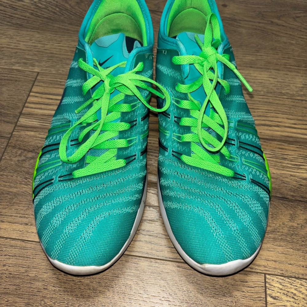 Nike Turquoise and Neon Green Sneakers